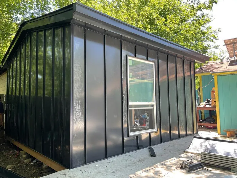 Black standing seam metal wall panels for Metal Roof Installation in Durant